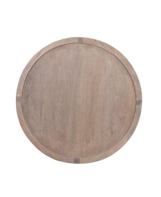 Lowell Solid White Oak Wood End Table, Brown