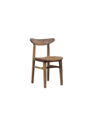 Fusion Solid Sheesham Wood Dining Chair, Natural (Set of 2