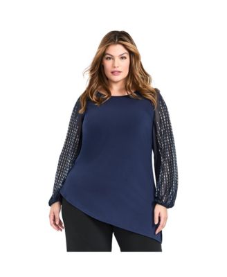 Women's Plus Size Glitz Embellished Sleeve Tunic