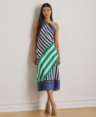 Lauren Ralph Lauren - Women's Striped Twill Halter Cocktail Dress