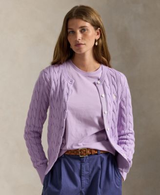 Polo Ralph Lauren - Women's Cable-Knit Crewneck Cardigan