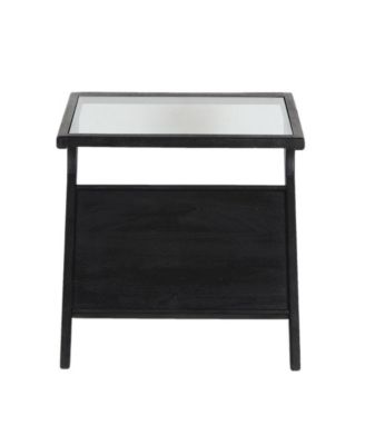 Canberra Solid Mango Wood End Table, Black