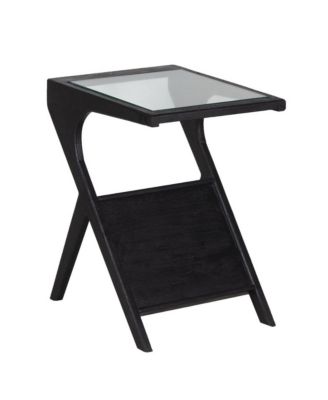 Canberra Solid Mango Wood End Table, Black