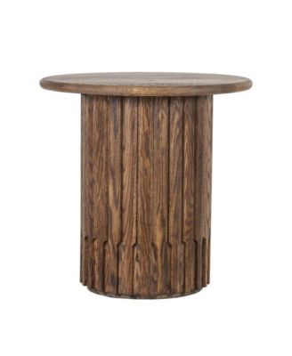 Bixby Solid Red Oak Wood End Table, Brown