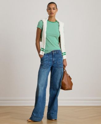 Women's Striped Short Sleeve Crew Neck T-Shirt