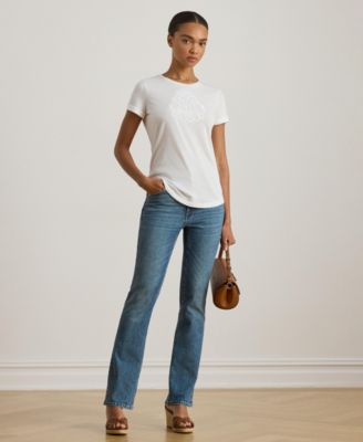 Women's Crewneck Embroidered-Logo T-Shirt