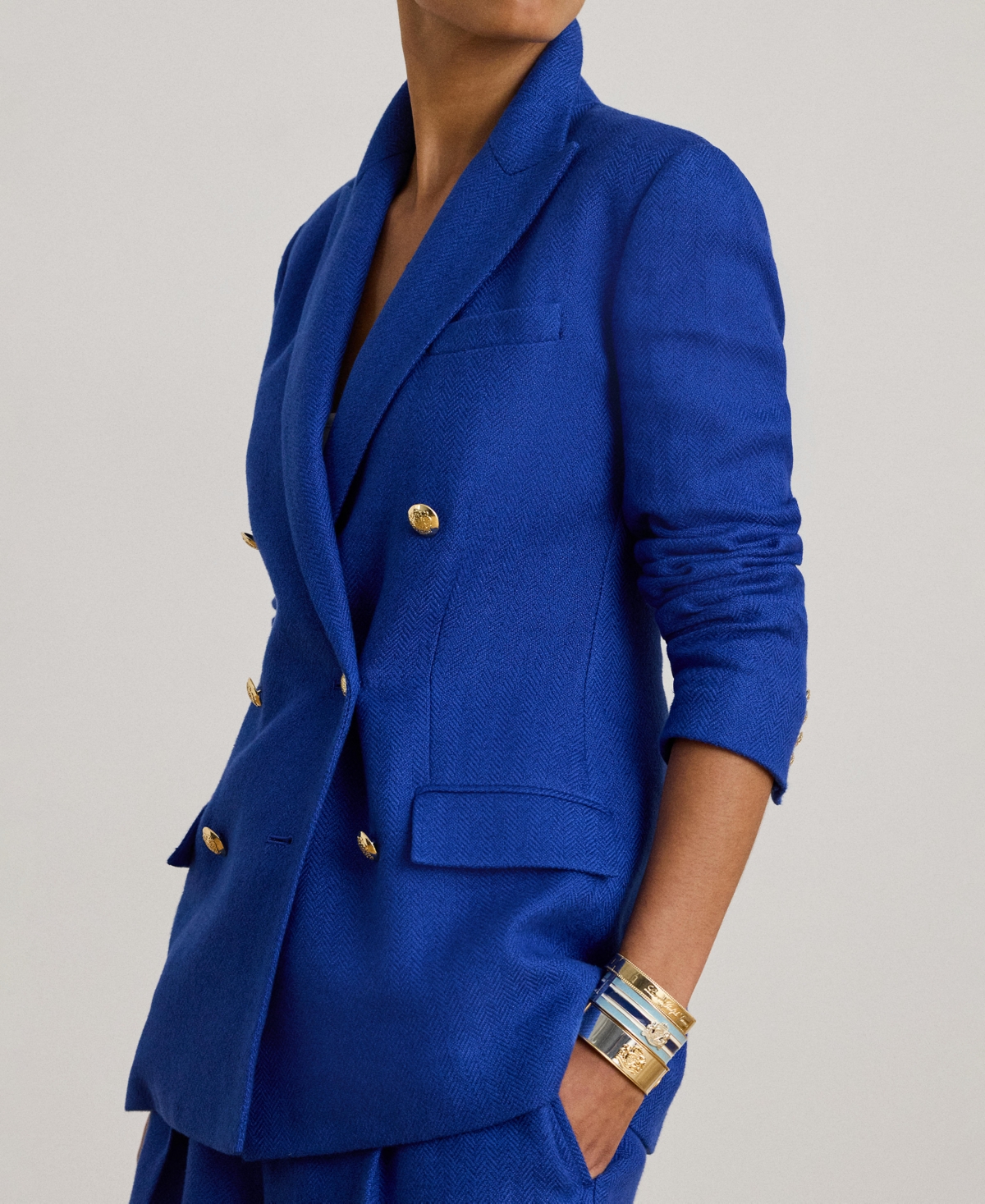 Ralph Lauren Women's Double-breasted Blazer In Blue