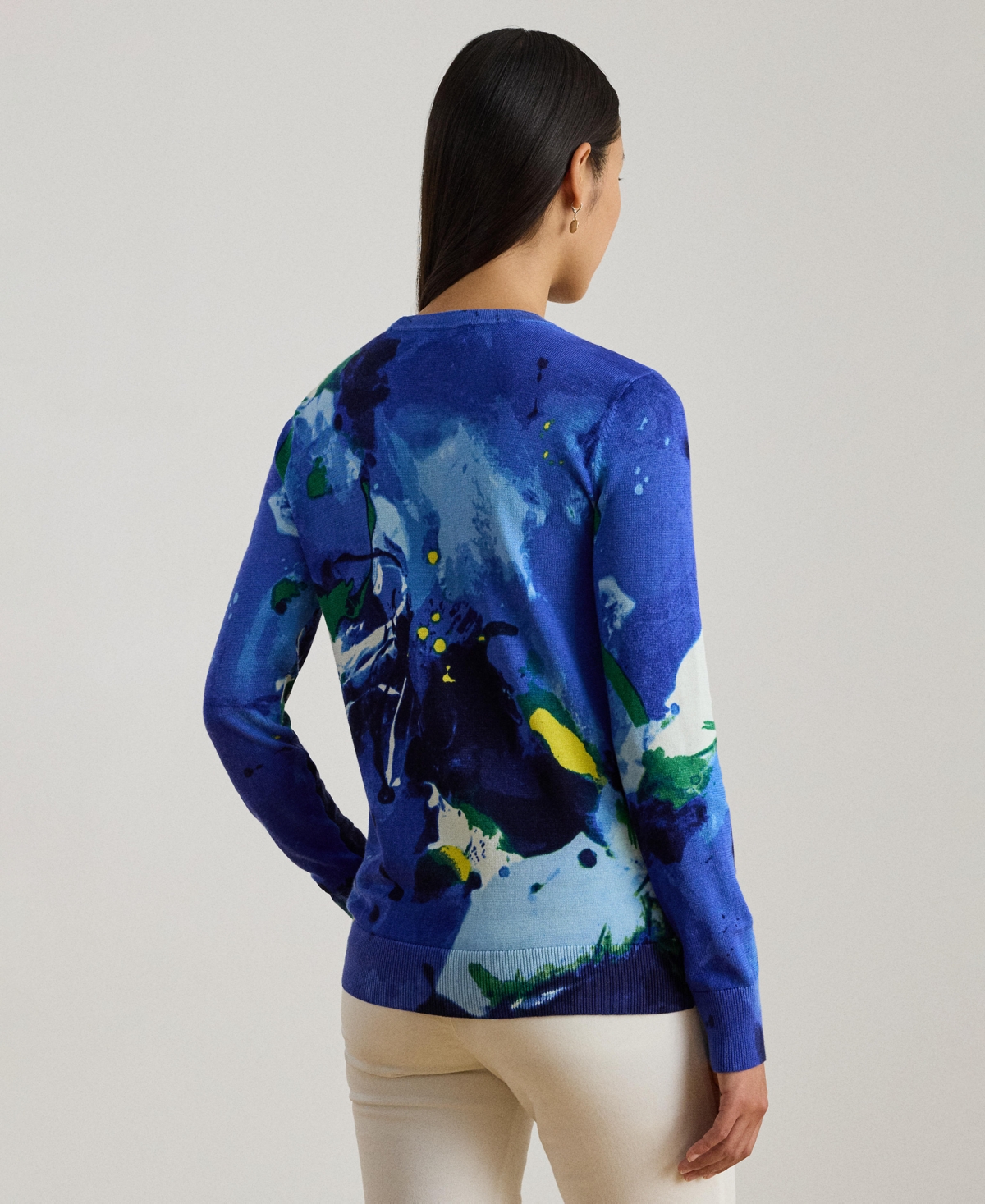 Lauren Ralph Women's Abstract-Motif Crewneck Sweater