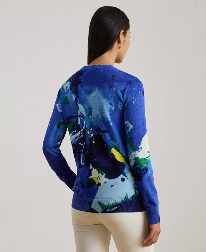 Women's Abstract-Motif Crewneck Sweater - thumbnail 4