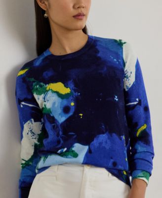 Women's Abstract-Motif Crewneck Sweater