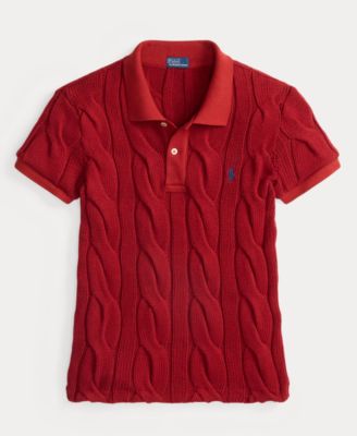 Women's Cable-Knit Polo Sweater