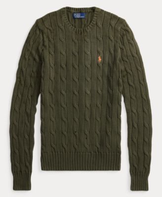 Women's Cable-Knit Cotton Crewneck Sweater