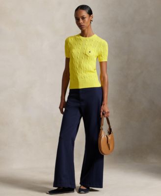 Women's Cable-Knit Short-Sleeve Sweater