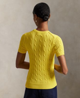 Women's Cable-Knit Short-Sleeve Sweater