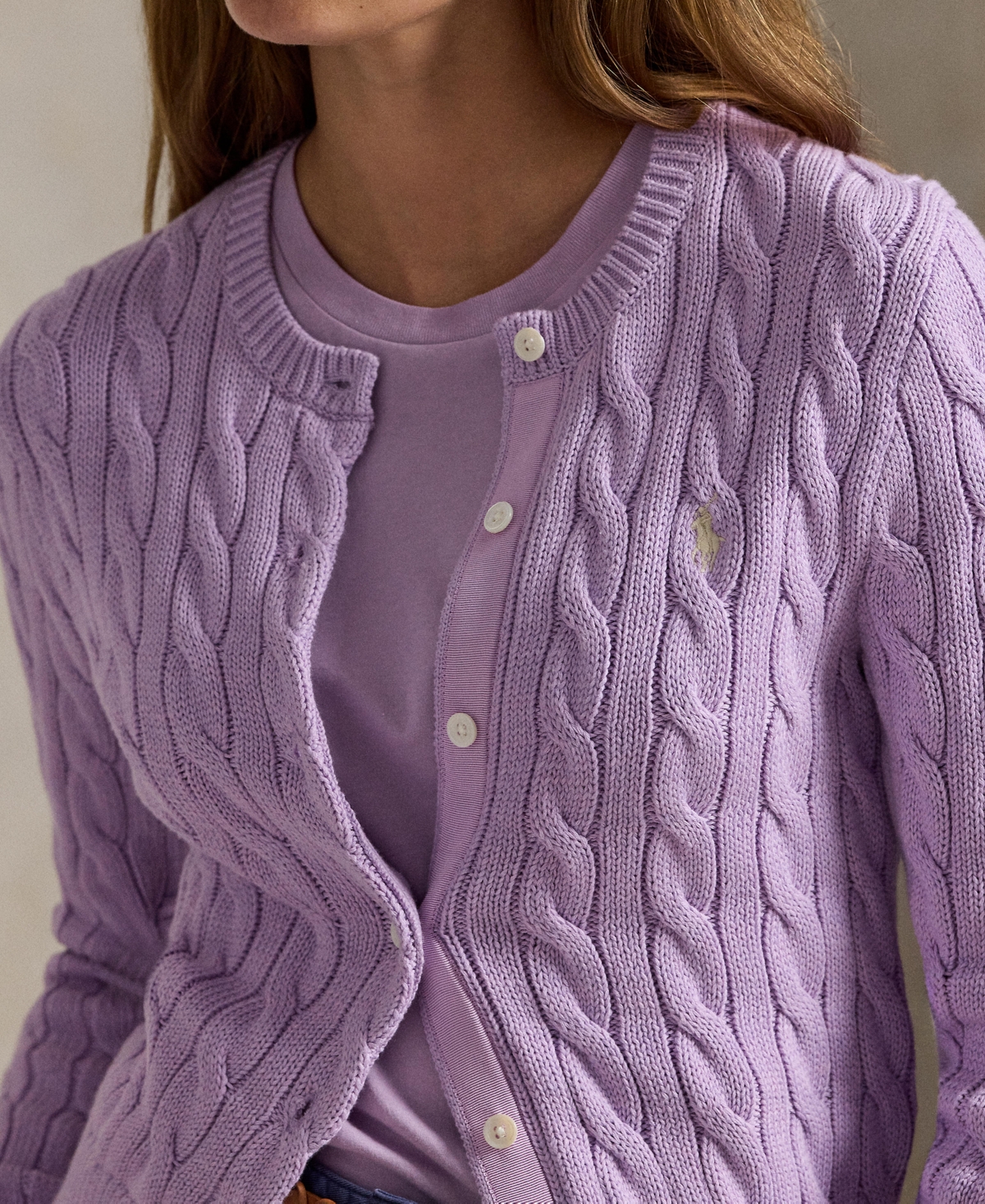 Polo Ralph Lauren Women's Cable-Knit Crewneck Cardigan