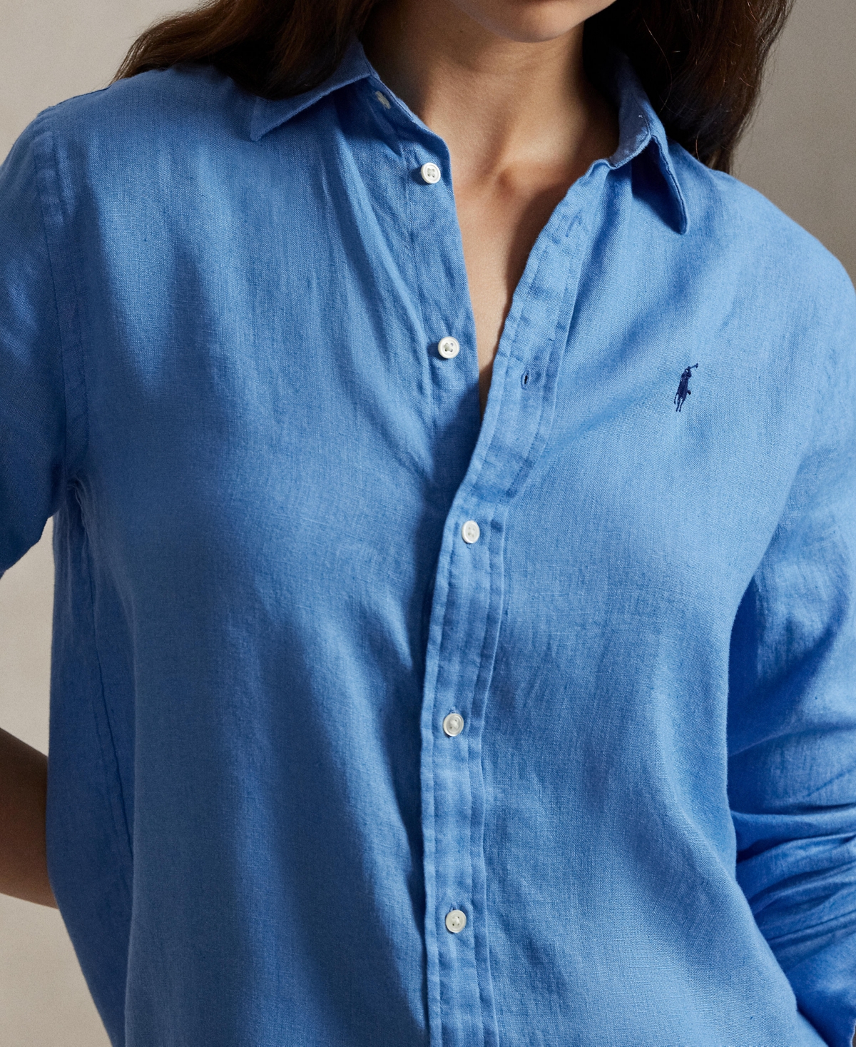 Polo Ralph Lauren Women's Classic-fit 100% Linen Shirt In Blue