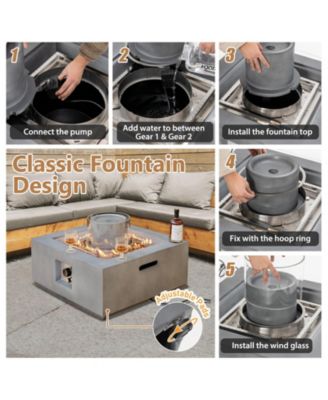 28 Inch 50000 BTU Patio Square Propane Fire Pit with PVC Cover