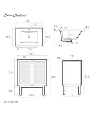 Classe 30" Freestanding Bathroom Vanity Sink Top