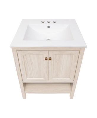 24"  MDF 3-Hole Centerset Sink Top Freestanding Bathroom Vanity