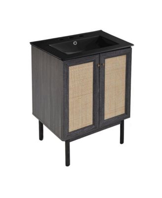 24" MDF 3-Hole Centerset Sink Top Freestanding Bathroom Vanity