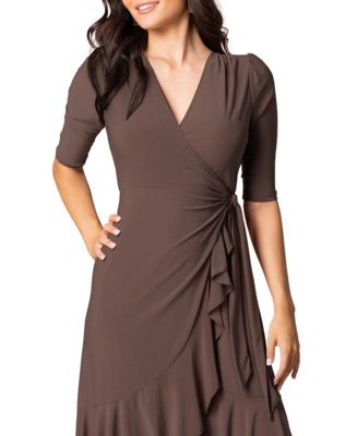 Women's Whimsy Ruffled Midi Wrap Dress