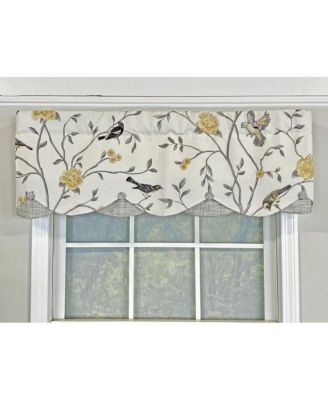 Trend Bird Petticoat Valance with 3" Rod Pocket and Handmade Buttons, 50" x 15"