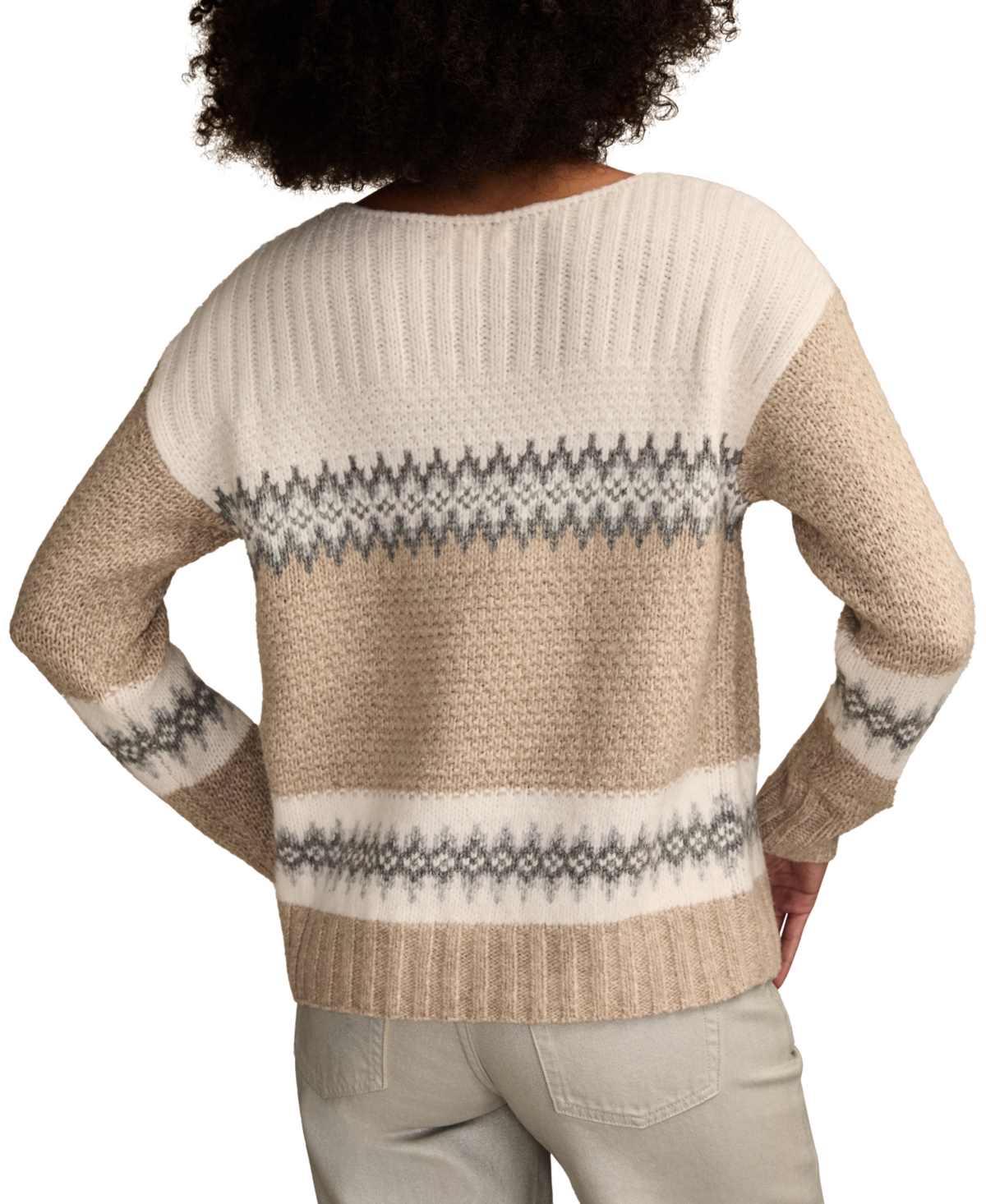 Lucky Brand Women's Fair Isle Long-Sleeve Sweater