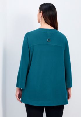 Women's Plus Size Breanna Eyelet Detail Hacci Top