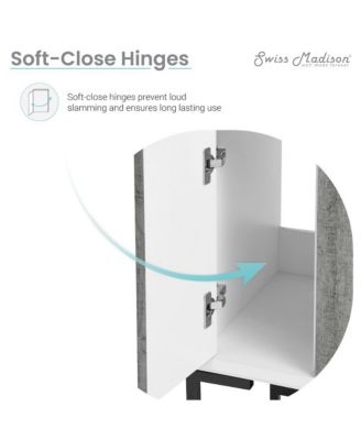 Marseille 24 in. Gray Oak Bathroom Vanity With Black Ceramic Sink Top