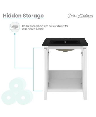 24 in.MDF 3-Hole Ceramic Sink Top Bastille Bathroom Vanity