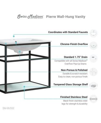 Pierre 24 Single, Metal Frame, Open Shelf, Bathroom Vanity
