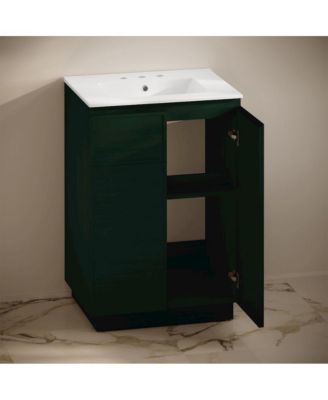 Wood 24" Freestanding Bathroom Vanity with 3-Hole Widespread Sink Top