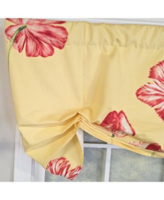 100% Cotton La Tulipe Butterfly With Poly/Cotton lining Rod Pocket Valance 50" x 17" Yellow