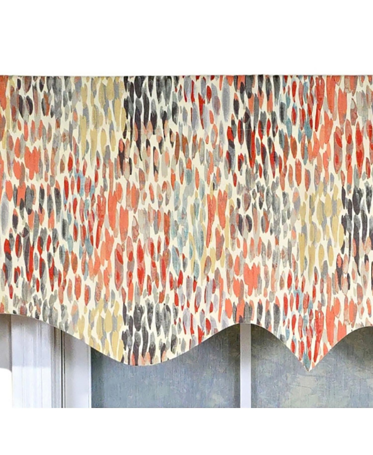 Rlf Home 100% Cotton Dazzle Regal With Poly/Cotton Ivory lining Rod Pocket Valance 50" x 17" Gray