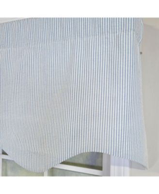 100% Cotton Seersucker Regal With Poly/Cotton Ivory lining Rod Pocket Valance 50" x 16" Blue