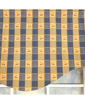 100% Cotton Cherry Plaid Cornice Fully lined Windows Rod Pocket Valance 50" x 17" Navy