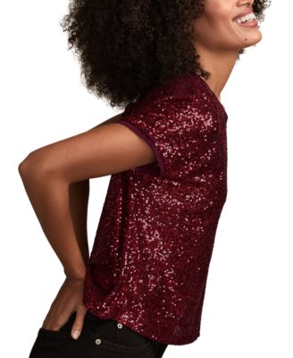 Women's Sequin Short-Sleeve Top