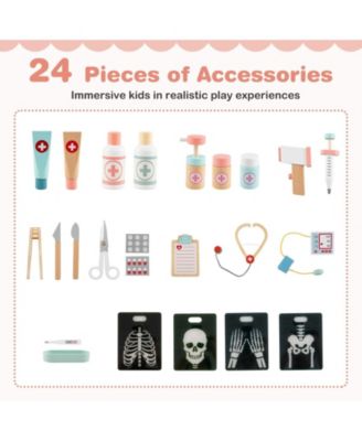 Wooden Doctor Playset with Stethoscope for Toddlers over 3 Years Old
