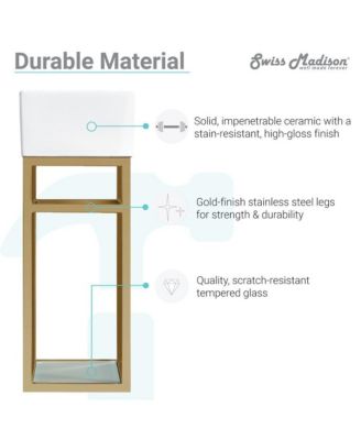 19.5 Single, Open Shelf, Gold Metal Frame Bathroom Vanity