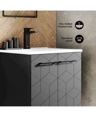 Annecy 24" Freestanding Bathroom Vanity in Phantom Black with Sink Top