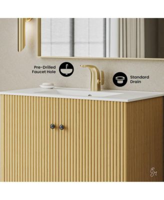 36" MDF Lafayette Freestanding Bathroom Vanity With Sink Top