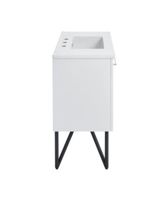 Annecy 36 in. White Bathroom Vanity 3-Hole Ceramic Sink Top