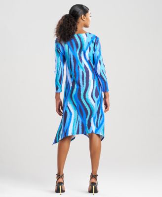 Women's Jagged Swirl V-Neck Knit Dress