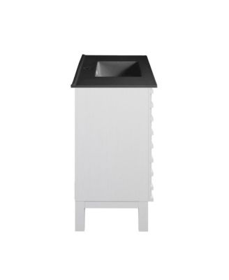 Cascade 36 in. White Oak Bathroom Vanity With Black Ceramic Sink Top