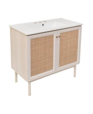 36" MDF  3-Hole Widespread Sink Top Freestanding Bathroom Vanity