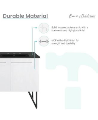 60 in.MDF, Double Basin Bathroom Vanity, 3-Hole Sink Top