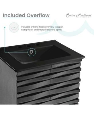 Cascade 24 in. Oak Bathroom Vanity With 3-Hole Ceramic Sink Top