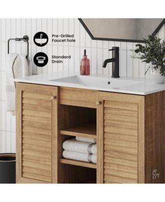 Bron Wood 36" Freestanding Bathroom Vanity with Sink Top