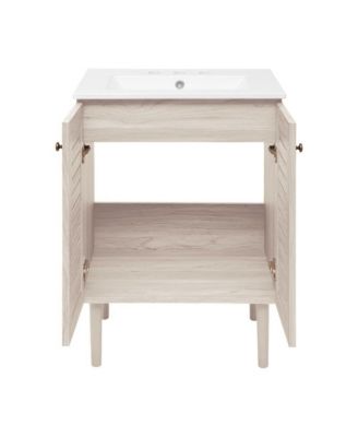 24" MDF Freestanding Bathroom Vanity with 3-Hole Widespread Sink Top