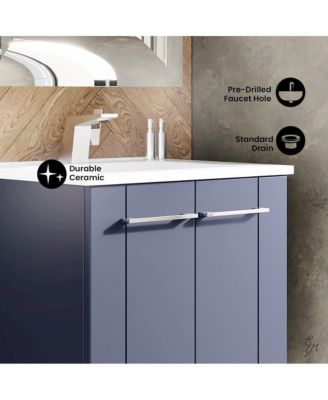 Annecy 24" Freestanding Bathroom Vanity in Purple with Sink Top